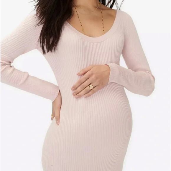 Hatch Maternity Karinna Sweater Ribbed Midi Dress - Picture 5 of 9